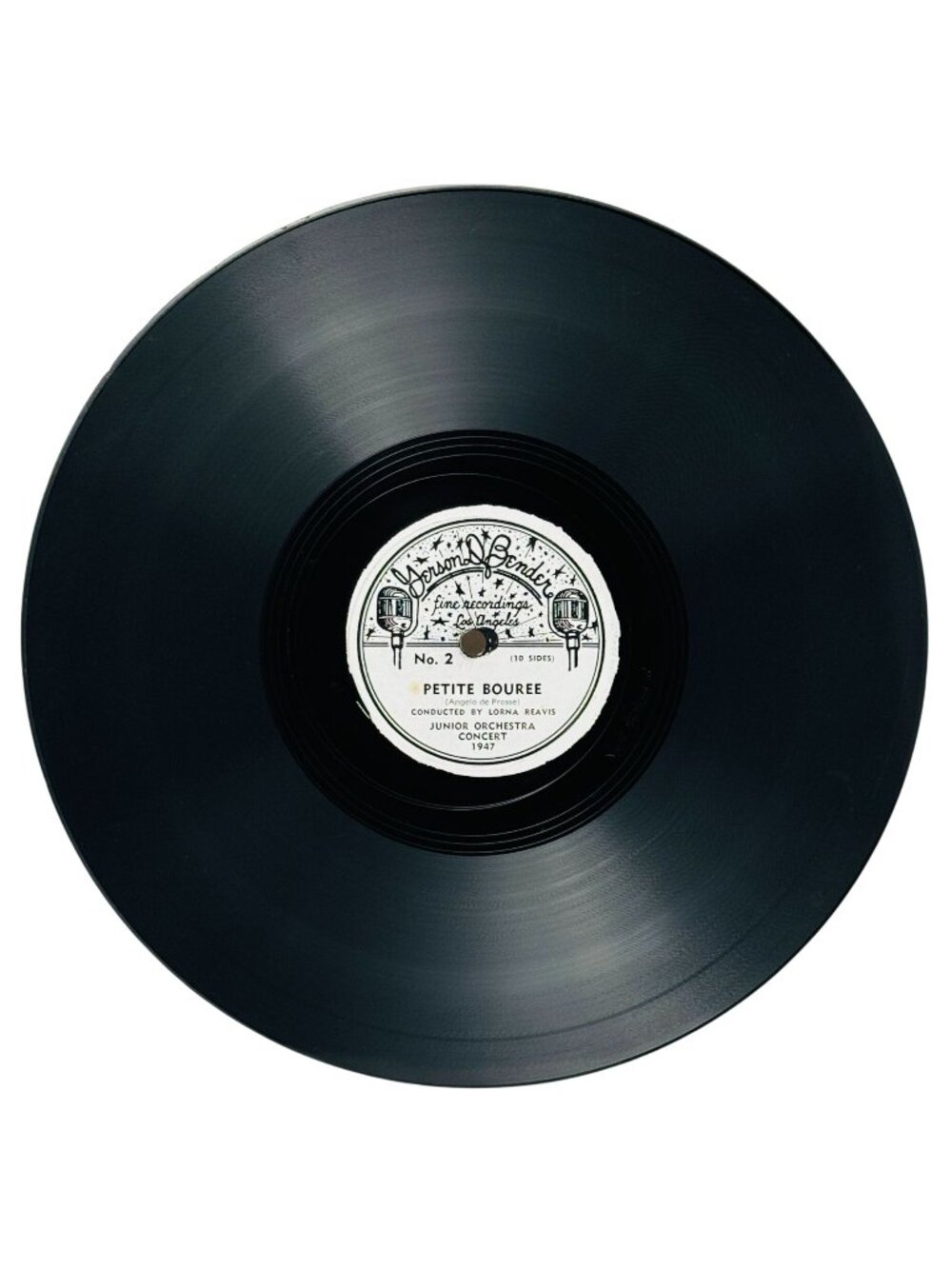 Junior Orchestra Concert Meadowlands 10in Shellac 78 RPM Jerson D Bender 1947